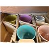 Image 3 : Lot of 1 Box of Porcelain Fluted Mugs Assorted Colours