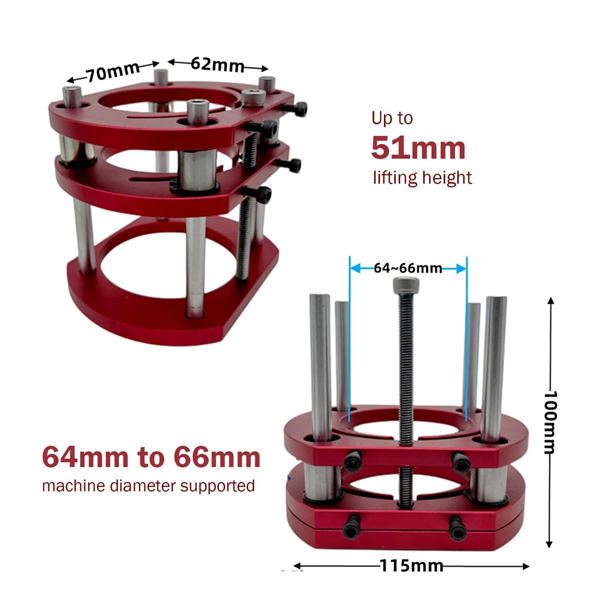 Lot of 1 Red Metal Router Lift 70x62mm