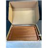 Image 1 : Lot of 1 Natural Walnut Wooden Trays Set of 4 20x30cm - New