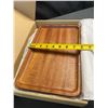 Image 3 : Lot of 1 Natural Walnut Wooden Trays Set of 4 20x30cm - New