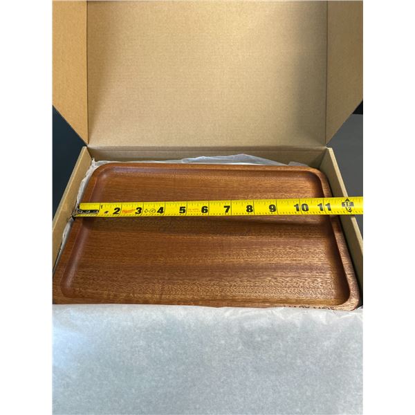 Lot of 1 Natural Walnut Wooden Trays Set of 4 20x30cm - New