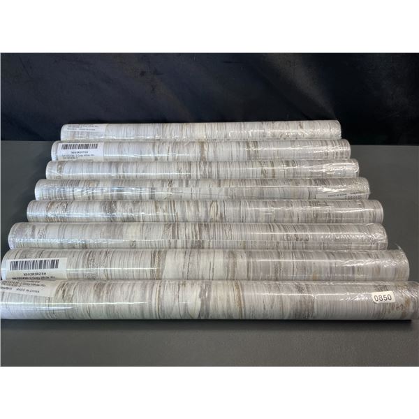 Lot of 8 Rolls of White Grey Wood Contact Paper/Wood Design Peel & Stick Wallpaper - Brand New