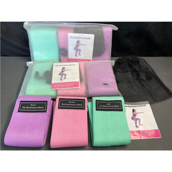 Lot of 3 Multi-Packs of Resistance Bands/Workout Bands - Brand New
