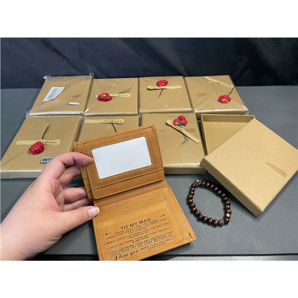 Lot of 8 Men's Wallets - "Hudband" Gift (Has Quote/Message on Inside) - Brand New