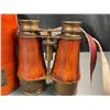 Image 2 : Lot of 1 Pair of Victorian Marine Brass Leather Binoculars - 1915 Vintage Binoculars