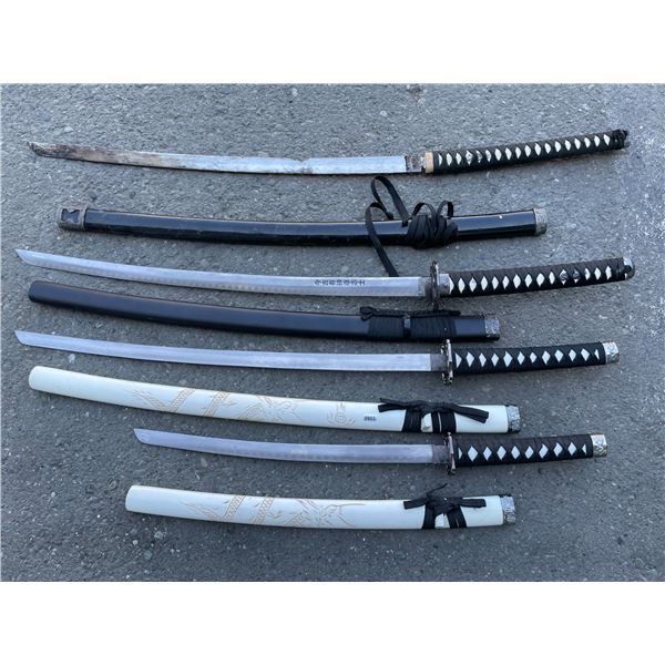 Lot of 4 Assorted Japanese Katana Swords - Used