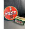 Image 1 : Lot of 2 Vintage Coca-Cola Collectibles - Tin & Tray - Used