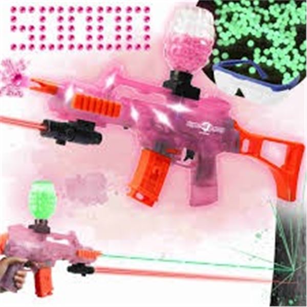 Lot of 1 G36 Automatic/Electric Ball Blaster Gun Toy - Glow In The Dark Pink w/ Lighting Effects!