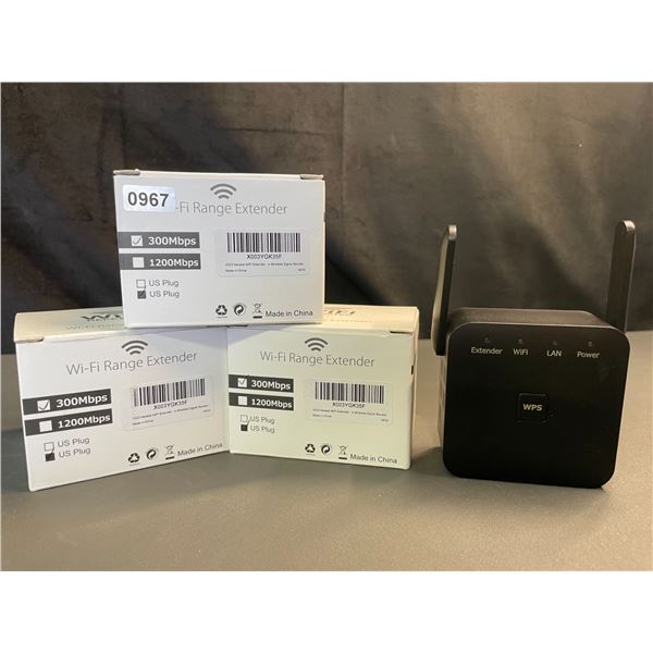 Lot of 3 Wi-Fi Range Extenders - 300Mbps - Wifi Signal Boosters - Brand New!