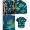 Image 2 : New Baja Llama Nighthawk Aloha Shirt, Blue, Size L, Retail $89
