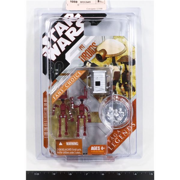 STAR WARS RED PIT DROIDS FIGURE IN STAR CASE