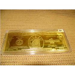1 billion fantasy note, minted from pure silver bullion 1/3 troy lbs, face plated with 24K gold (181