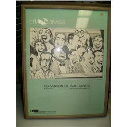 Framed poster of convention of trial lawyers, "Charles Brad" 1980 (165)