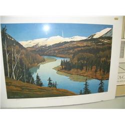 Byron Birdsall shrink-wrapped print, "the river glideth at it's own sweet will" (165)