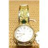 Image 1 : Gold nugget and jade watch, Waltham, 17 jewels, with military half setting for keeping time in two z