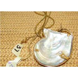 14K chain pearl and seashell necklace (74)