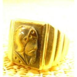 Men's ring tiger eye 10 K gold (74)