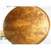 Image 2 : Oval inlayed solid wood coffee table or occasional table, 26" tall, 41" length, 28" width (2)