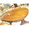 Image 1 : Oval dining room table with carved skirt double pedestal, 6' long, 40.5" width (2)