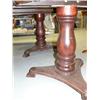 Image 2 : Oval dining room table with carved skirt double pedestal, 6' long, 40.5" width (2)