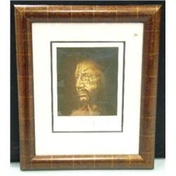 Very beautifully framed signed and numbered artist proof of Eric Clapton, 8.5"x10" (165)