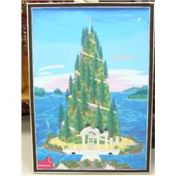 Original oil by F. Samuelson 1983, 42"x 30" framed (165)