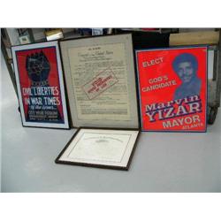 Lot of 4 framed controversial/political posters and reproductions (165)