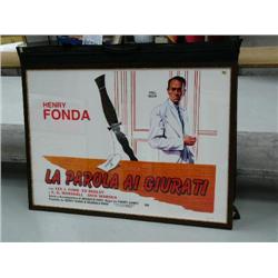 Henry Fonda promotional poster for La Parola ai Giurati, on door, 27"x39" (165)