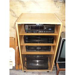 Stereo case with Sony stereo, A/V control, 5 disc CD and tape player (165)