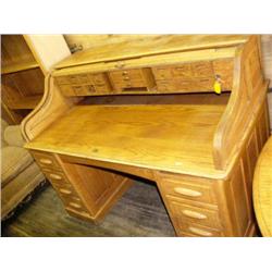 Roll top  book case with locking files, includes key by Minneapolis Office and School Furniture Co. 