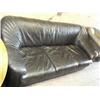 Image 1 : Black leather couch with 2 matching over stuffed chairs - very comfortable (165)