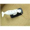 Image 2 : Ivory narwhale with inset baleen on baleen base with fossilized ivory horn, 3" tall  (2)