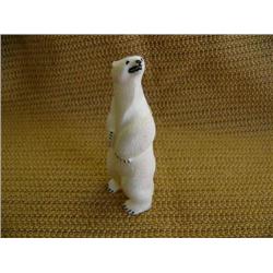 4.5" tall ivory polar bear by Charles (last name unreadable)(2)