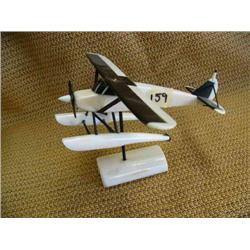 Ivory and baleen Super Cub and float plane, 4.5" tall, 6" long by Al Kaloke (2)