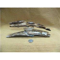 9.5" long fossilized ivory humpback whale carving - imported (2)