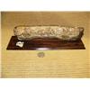 Image 1 : 10" fossilized ivory relief carving of American Indians on horses on wood base - imported (2)