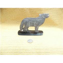 CHOICE on 2 baleen scrimshawed wolves on baleen base by Robert Crumley (2)