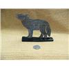Image 2 : CHOICE on 2 baleen scrimshawed wolves on baleen base by Robert Crumley (2)