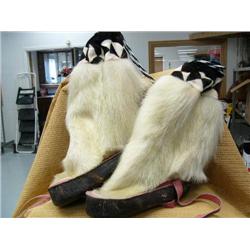 Pair of polar bear skin mukluks (165)