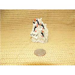 2.5" Ivory puffin rookery with 5 birds by Robert Kokuluk #633F (2)