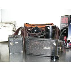Lot of cameras: Nikon with F2 body, serial # F27218567, Nikon lens L1A52 mm, Nikon L39 52mm with lea