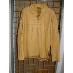 Lot of: fronterisman style Elk hide shirt, 2 leather shirts (165)