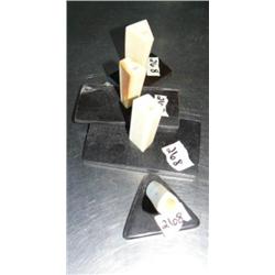 Lot of 4 ivory and baleen bud vases (2)