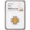 Image 1 : 1857 $2 1/2 Liberty Head Quarter Eagle Gold Coin NGC AU55