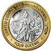 Image 2 : .999 Fine Silver Four Queens Casino Las Vegas $10 Limited Edition Gaming Token