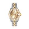 Image 2 : Rolex Ladies Two Tone Champagne Index Diamond Date Wristwatch With Rolex Box