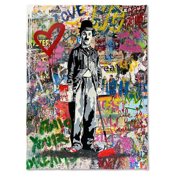 Mr. Brainwash "Chaplin" Original Mixed Media on Paper