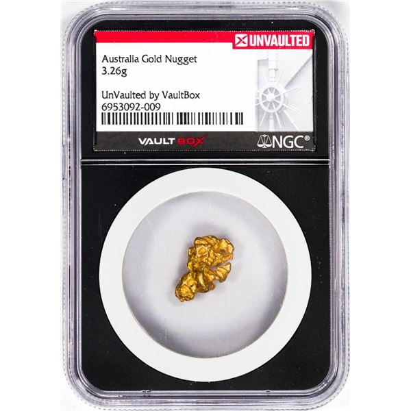 3.26 Gram Australia Gold Nugget NGC Vaultbox Unvaulted