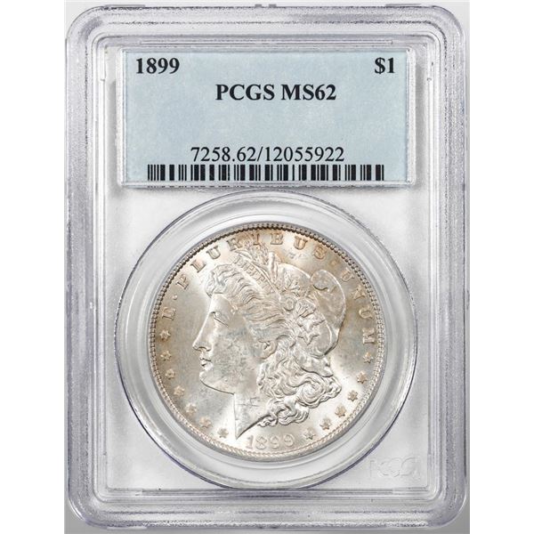1899 $1 Morgan Silver Dollar Coin PCGS MS62