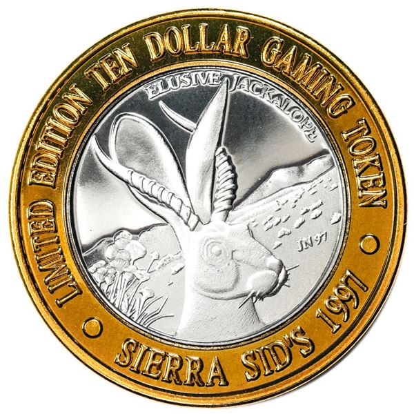 .999 Silver Sierra Sids Sparks, Nevada $10 Casino Limited Edition Gaming Token